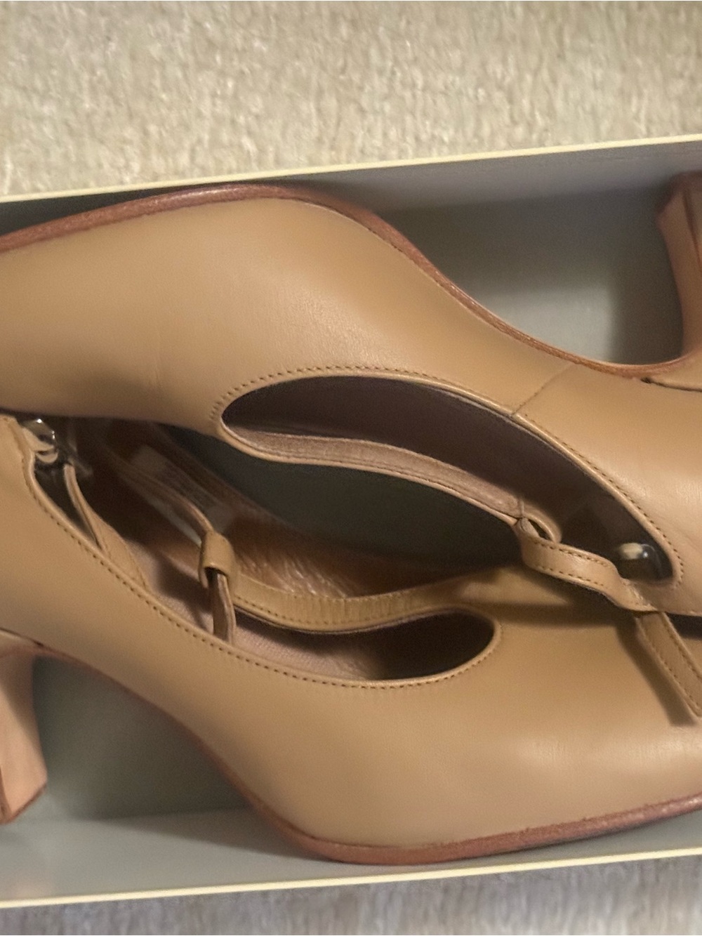 Classic Tan Leather Mary Jane Pumps - Elegant Women’s Heels